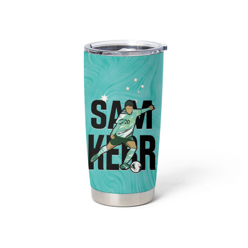 Australia Soccer Tumbler Cup Sam Kerr Matildas Proud Turquoise