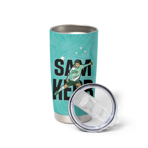 Australia Soccer Tumbler Cup Sam Kerr Matildas Proud Turquoise