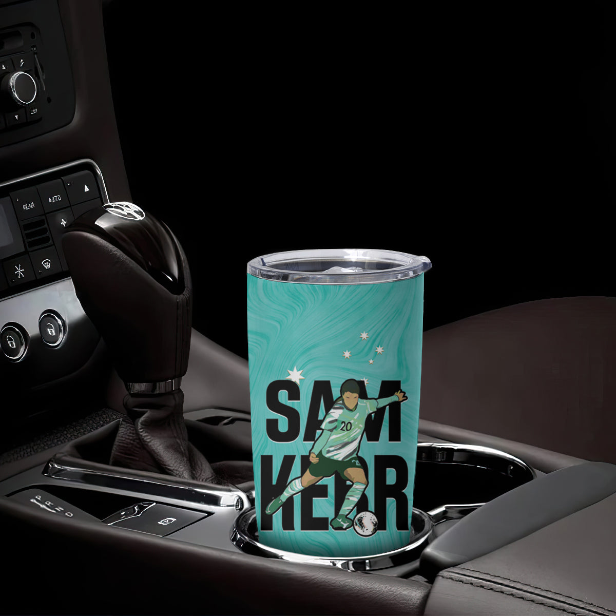 Australia Soccer Tumbler Cup Sam Kerr Matildas Proud Turquoise