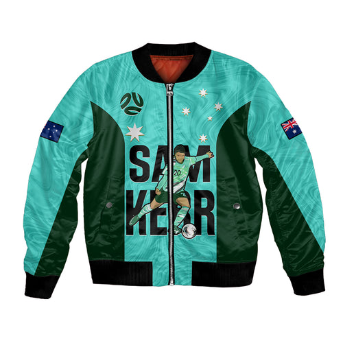 custom-australia-soccer-bomber-jacket-sam-kerr-matildas-proud-2023-world-cup-turquoise