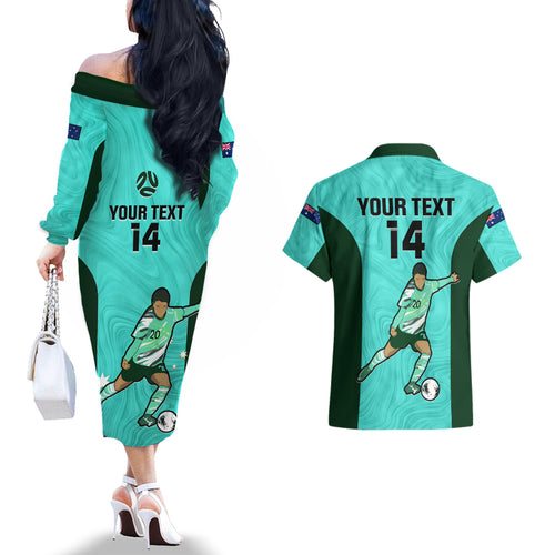custom-australia-soccer-couples-matching-off-the-shoulder-long-sleeve-dress-and-hawaiian-shirt-sam-kerr-matildas-proud-2023-world-cup-turquoise