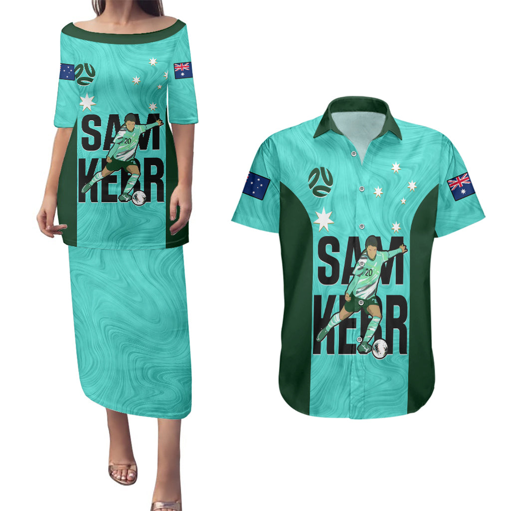 custom-australia-soccer-couples-matching-puletasi-dress-and-hawaiian-shirt-sam-kerr-matildas-proud-2023-world-cup-turquoise