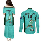 custom-australia-soccer-couples-matching-puletasi-dress-and-long-sleeve-button-shirts-sam-kerr-matildas-proud-2023-world-cup-turquoise