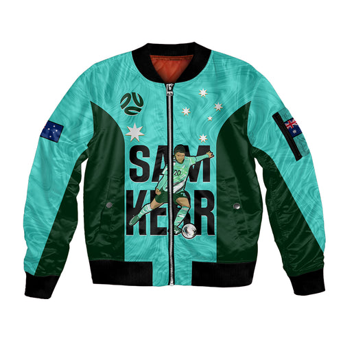 custom-australia-soccer-sleeve-zip-bomber-jacket-sam-kerr-matildas-proud-2023-world-cup-turquoise