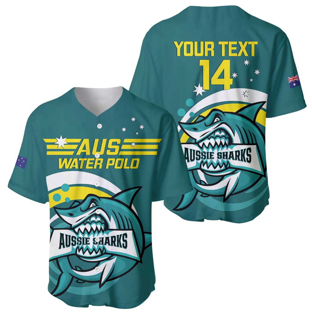 Custom Australia Water Polo 2024 Baseball Jersey Aussie Shark Sporty Version