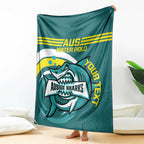 Custom Australia Water Polo 2024 Blanket Aussie Shark Sporty Version