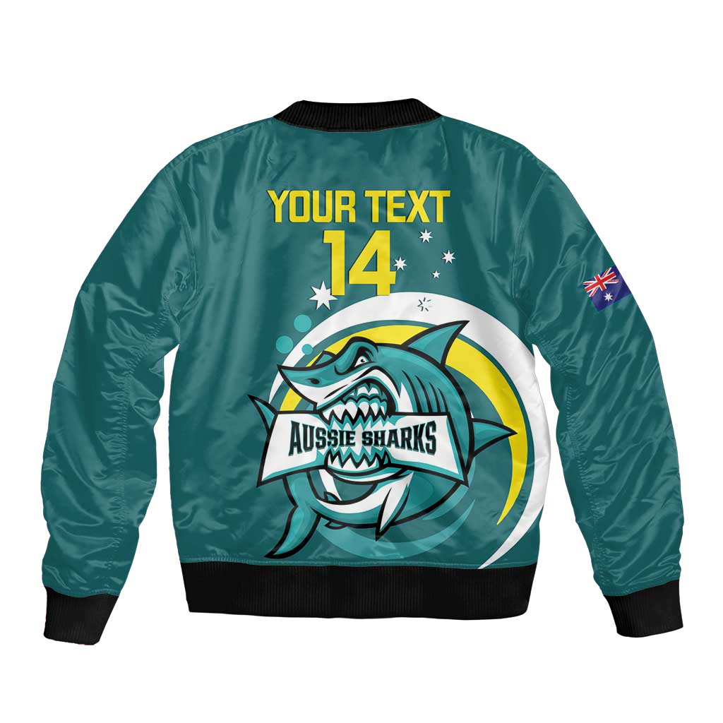 Custom Australia Water Polo 2024 Bomber Jacket Aussie Shark Sporty Version