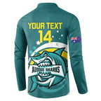 Custom Australia Water Polo 2024 Button Sweatshirt Aussie Shark Sporty Version