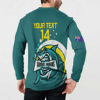 Custom Australia Water Polo 2024 Button Sweatshirt Aussie Shark Sporty Version