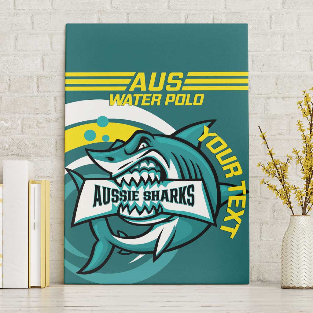 Custom Australia Water Polo 2024 Canvas Wall Art Aussie Shark Sporty Version