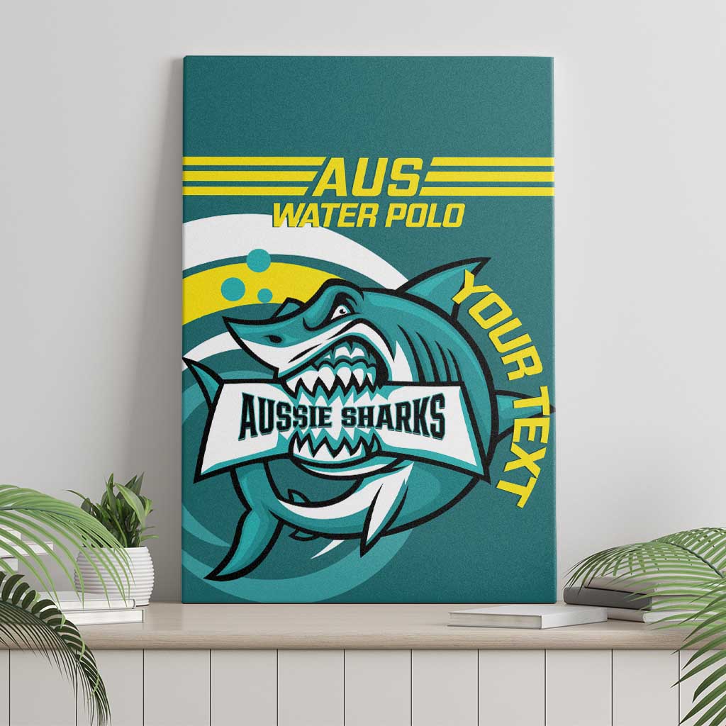 Custom Australia Water Polo 2024 Canvas Wall Art Aussie Shark Sporty Version