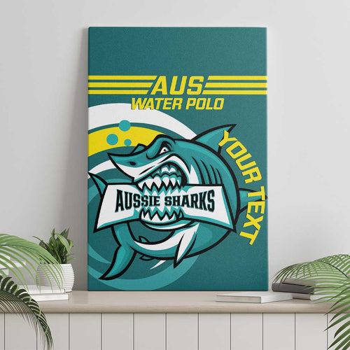 Custom Australia Water Polo 2024 Canvas Wall Art Aussie Shark Sporty Version