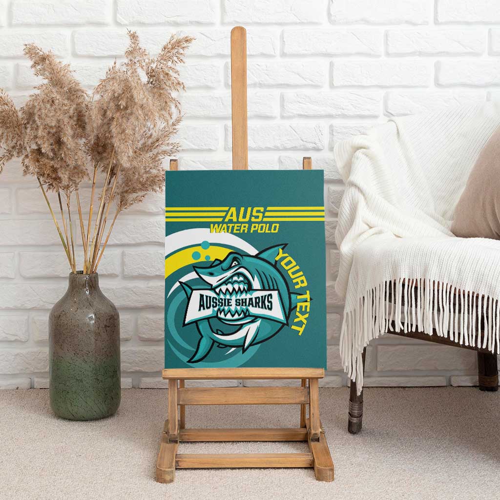 Custom Australia Water Polo 2024 Canvas Wall Art Aussie Shark Sporty Version