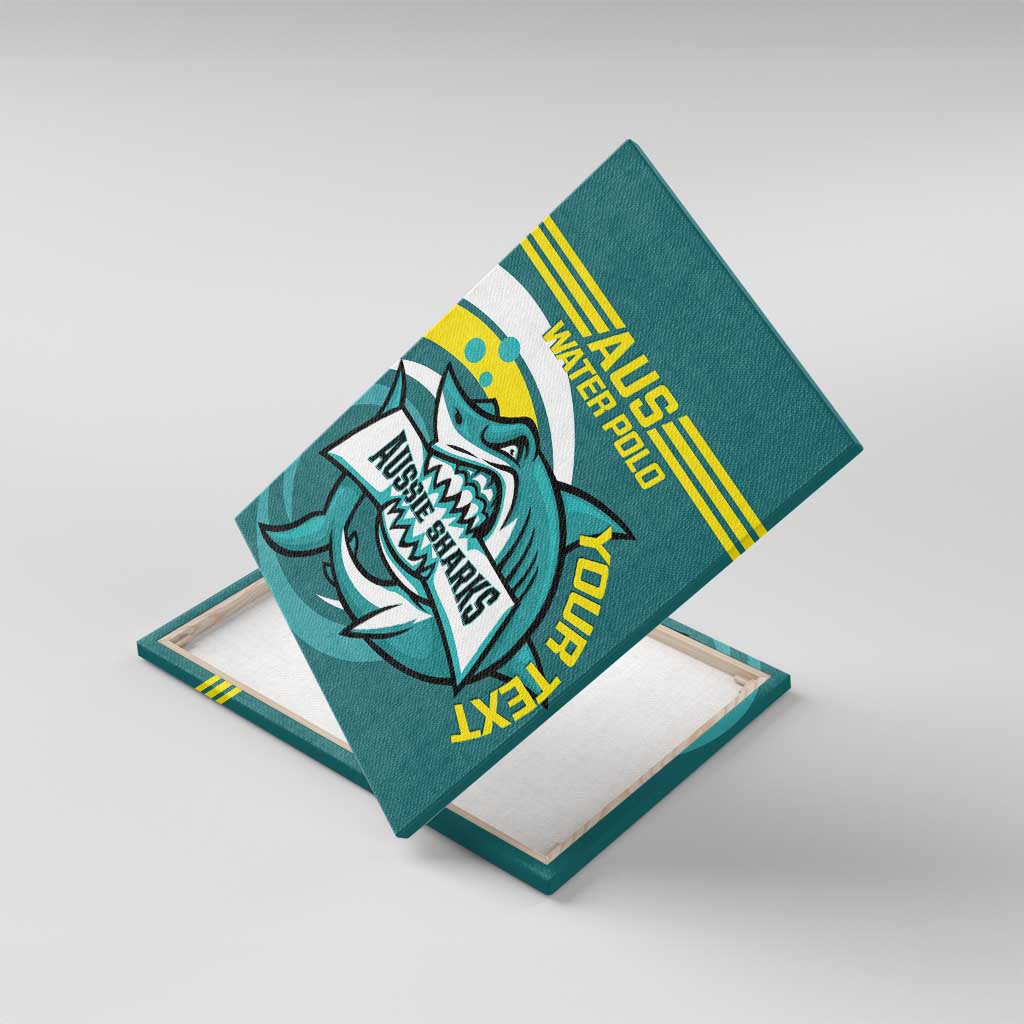 Custom Australia Water Polo 2024 Canvas Wall Art Aussie Shark Sporty Version
