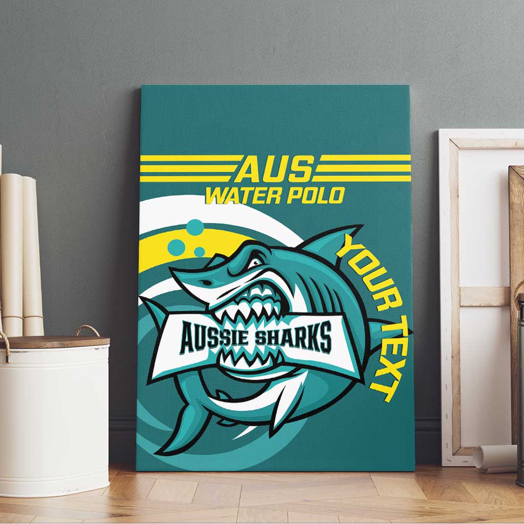 Custom Australia Water Polo 2024 Canvas Wall Art Aussie Shark Sporty Version