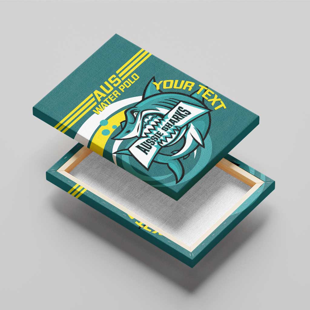 Custom Australia Water Polo 2024 Canvas Wall Art Aussie Shark Sporty Version