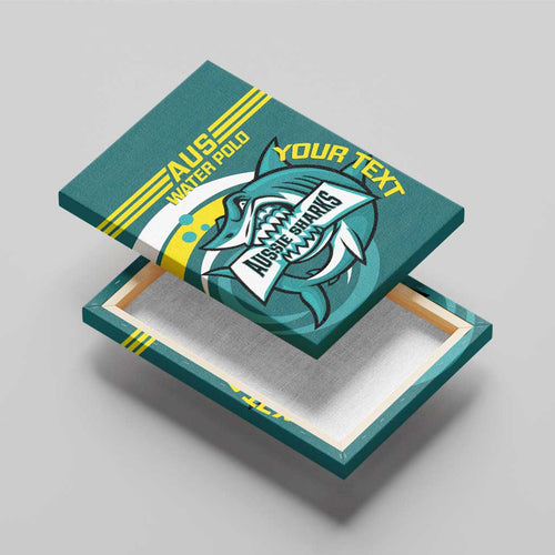 Custom Australia Water Polo 2024 Canvas Wall Art Aussie Shark Sporty Version