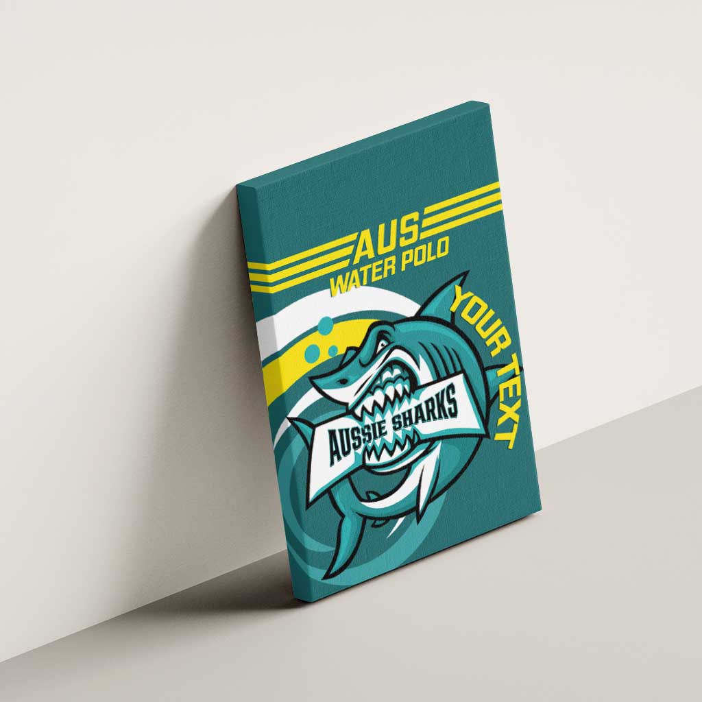 Custom Australia Water Polo 2024 Canvas Wall Art Aussie Shark Sporty Version