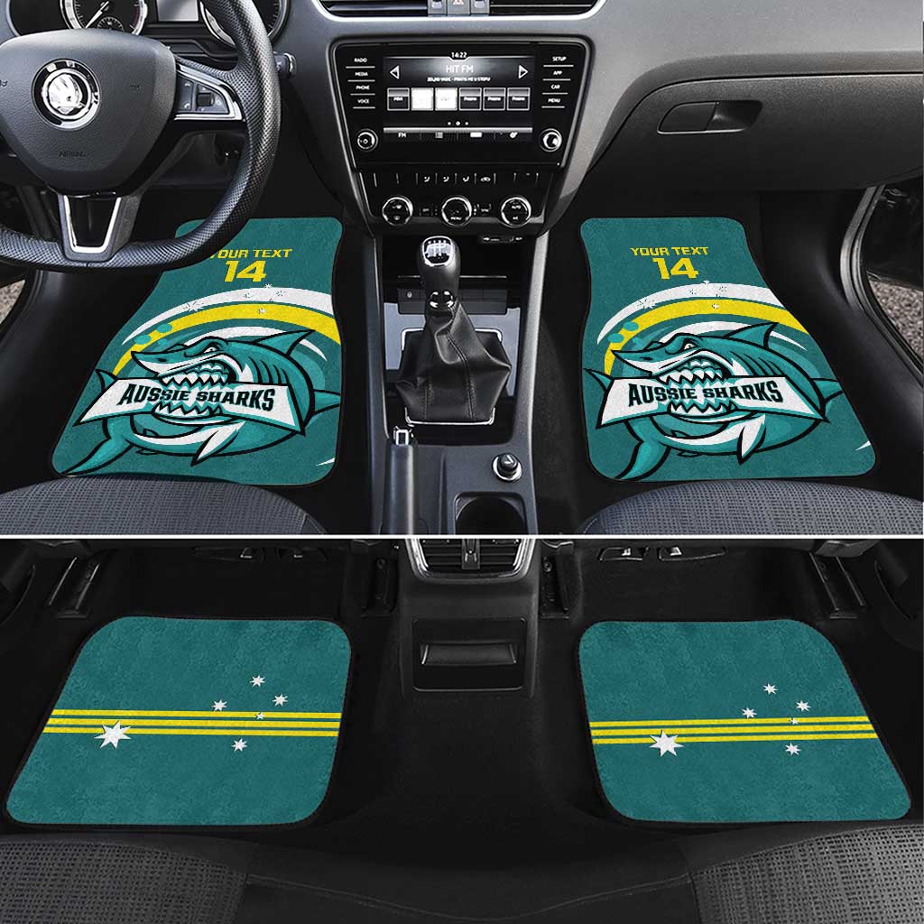Custom Australia Water Polo 2024 Car Mats Aussie Shark Sporty Version