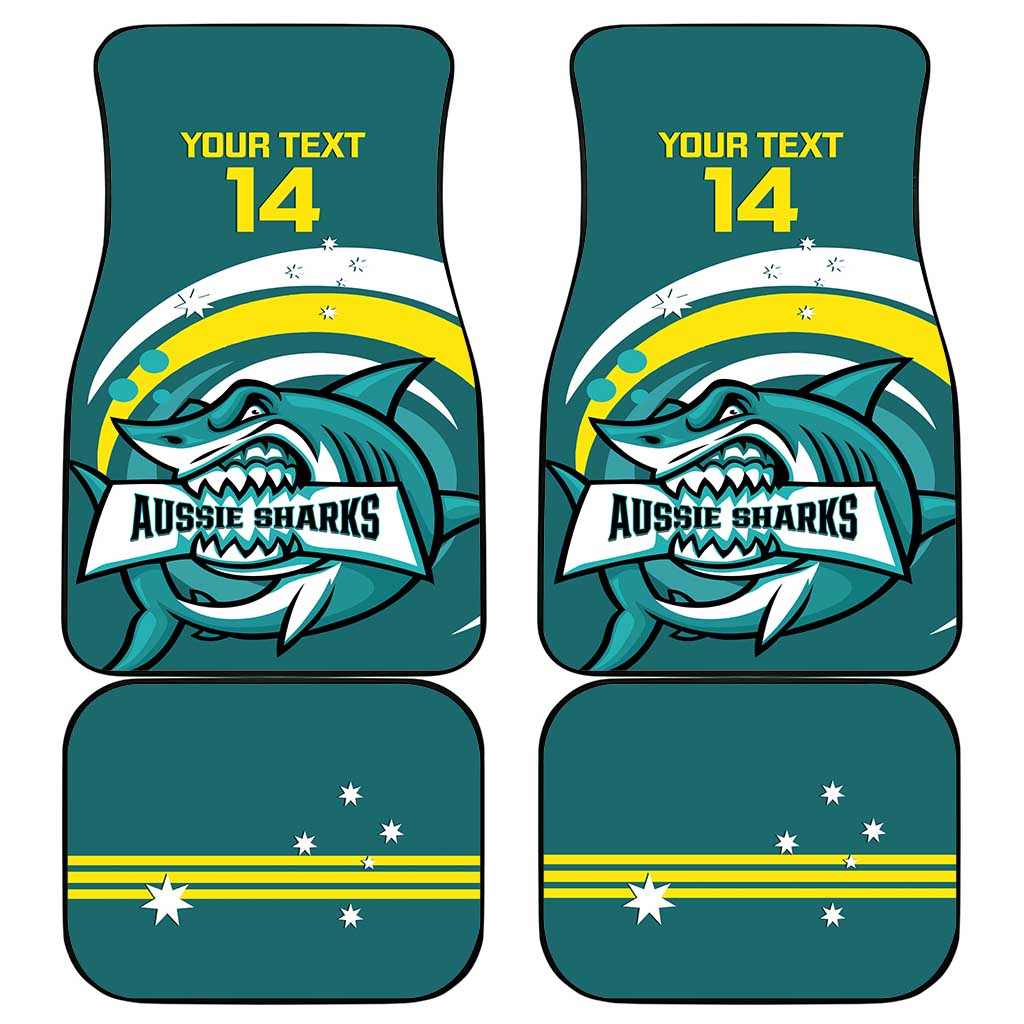 Custom Australia Water Polo 2024 Car Mats Aussie Shark Sporty Version