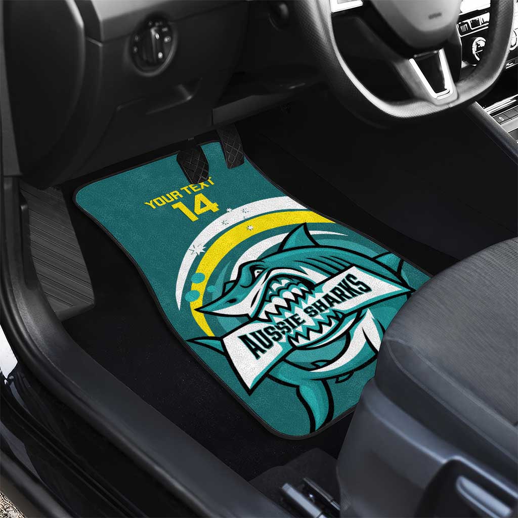 Custom Australia Water Polo 2024 Car Mats Aussie Shark Sporty Version