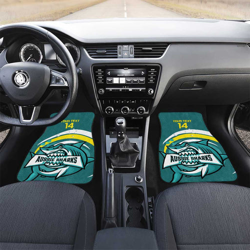 Custom Australia Water Polo 2024 Car Mats Aussie Shark Sporty Version