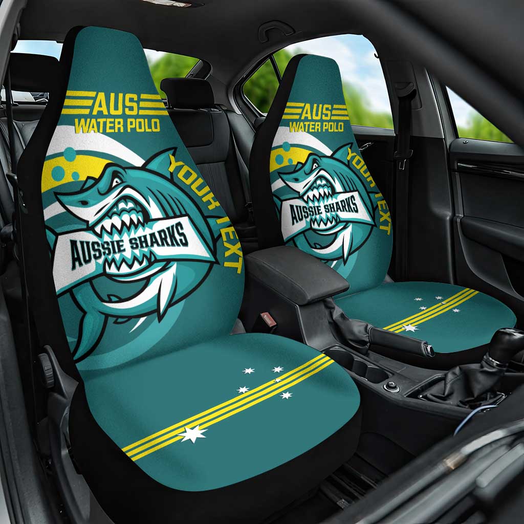 Custom Australia Water Polo 2024 Car Seat Cover Aussie Shark Sporty Version