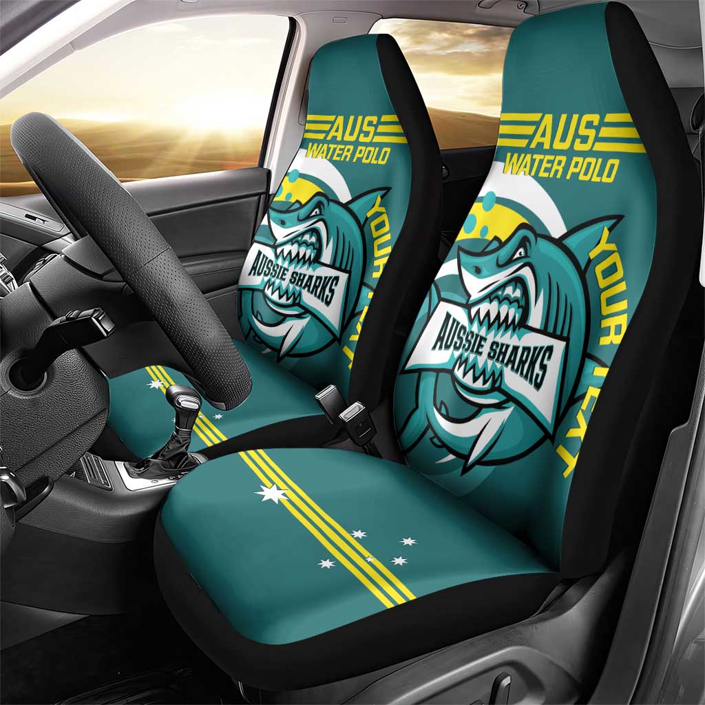 Custom Australia Water Polo 2024 Car Seat Cover Aussie Shark Sporty Version