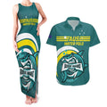 Custom Australia Water Polo 2024 Couples Matching Tank Maxi Dress and Hawaiian Shirt Aussie Shark Sporty Version