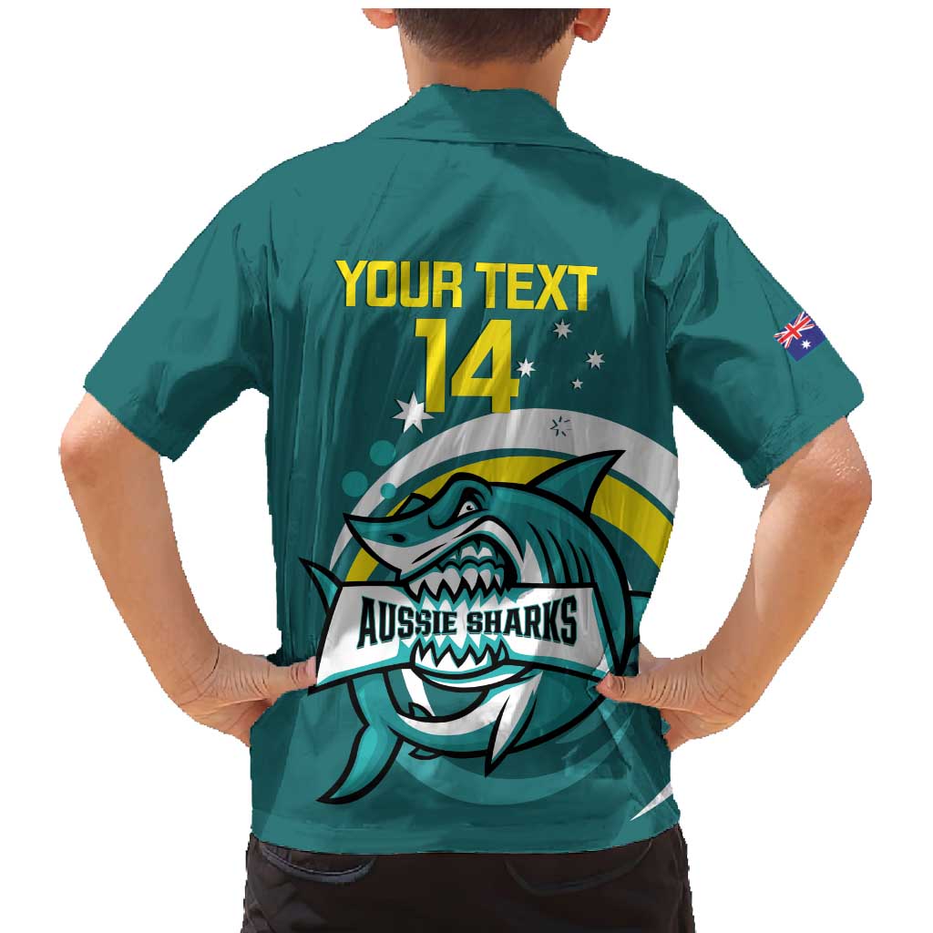 Custom Australia Water Polo 2024 Family Matching Mermaid Dress and Hawaiian Shirt Aussie Shark Sporty Version