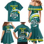 Custom Australia Water Polo 2024 Family Matching Mermaid Dress and Hawaiian Shirt Aussie Shark Sporty Version