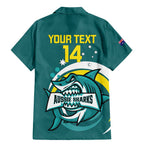 Custom Australia Water Polo 2024 Family Matching Mermaid Dress and Hawaiian Shirt Aussie Shark Sporty Version
