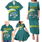 Custom Australia Water Polo 2024 Family Matching Puletasi and Hawaiian Shirt Aussie Shark Sporty Version