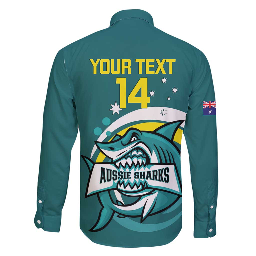 Custom Australia Water Polo 2024 Family Matching Short Sleeve Bodycon Dress and Hawaiian Shirt Aussie Shark Sporty Version