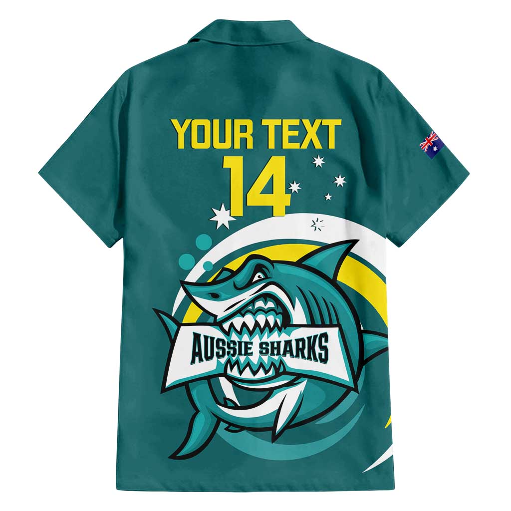 Custom Australia Water Polo 2024 Family Matching Summer Maxi Dress and Hawaiian Shirt Aussie Shark Sporty Version