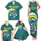 Custom Australia Water Polo 2024 Family Matching Tank Maxi Dress and Hawaiian Shirt Aussie Shark Sporty Version