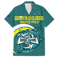 Custom Australia Water Polo 2024 Family Matching Tank Maxi Dress and Hawaiian Shirt Aussie Shark Sporty Version