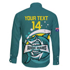 Custom Australia Water Polo 2024 Family Matching Tank Maxi Dress and Hawaiian Shirt Aussie Shark Sporty Version