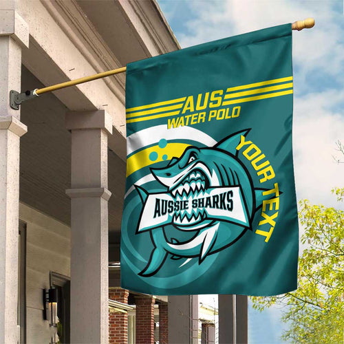 Custom Australia Water Polo 2024 Garden Flag Aussie Shark Sporty Version