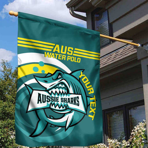 Custom Australia Water Polo 2024 Garden Flag Aussie Shark Sporty Version