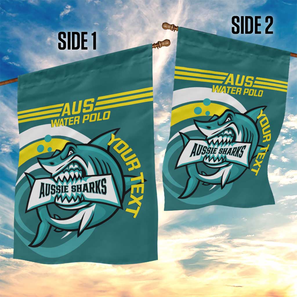 Custom Australia Water Polo 2024 Garden Flag Aussie Shark Sporty Version
