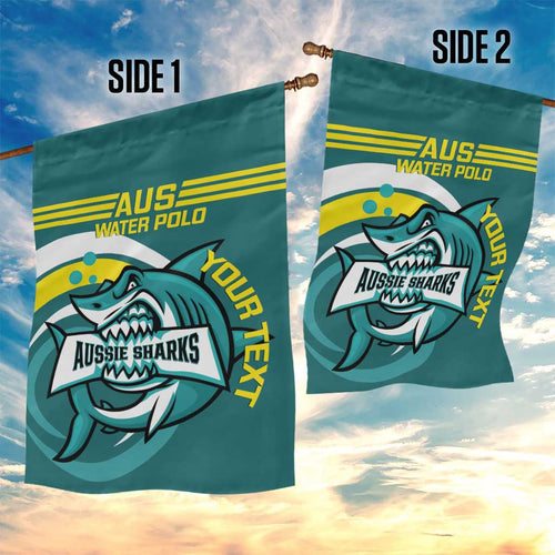 Custom Australia Water Polo 2024 Garden Flag Aussie Shark Sporty Version