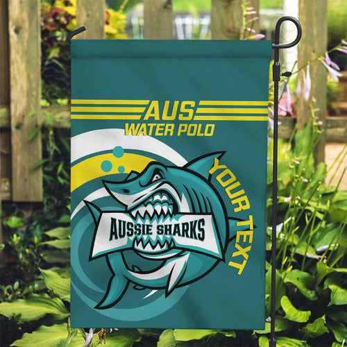 Custom Australia Water Polo 2024 Garden Flag Aussie Shark Sporty Version