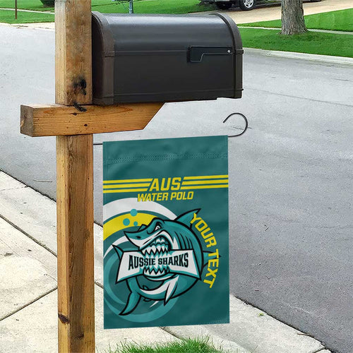 Custom Australia Water Polo 2024 Garden Flag Aussie Shark Sporty Version