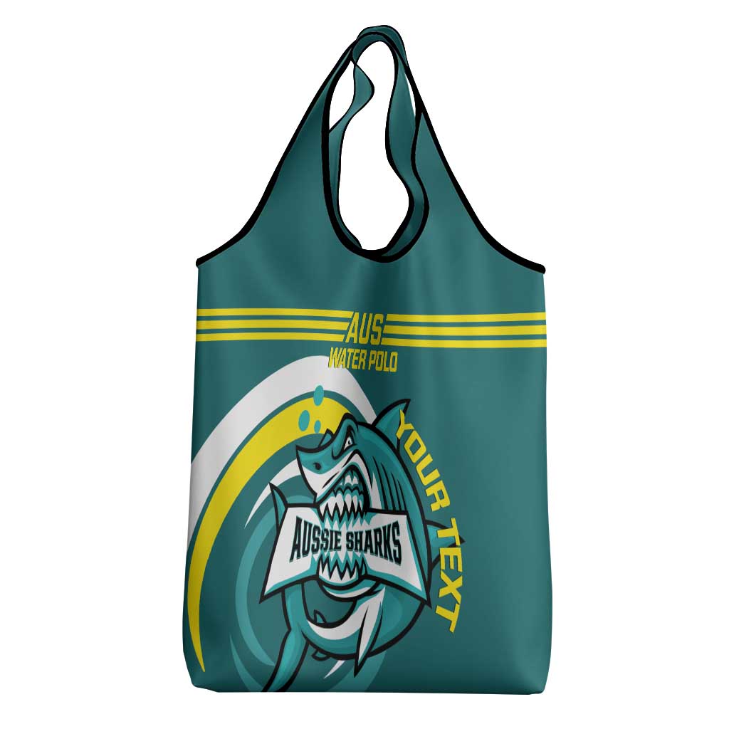 Custom Australia Water Polo 2024 Grocery Bag Aussie Shark Sporty Version