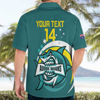 Custom Australia Water Polo 2024 Hawaiian Shirt Aussie Shark Sporty Version