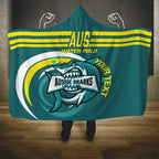 Custom Australia Water Polo 2024 Hooded Blanket Aussie Shark Sporty Version