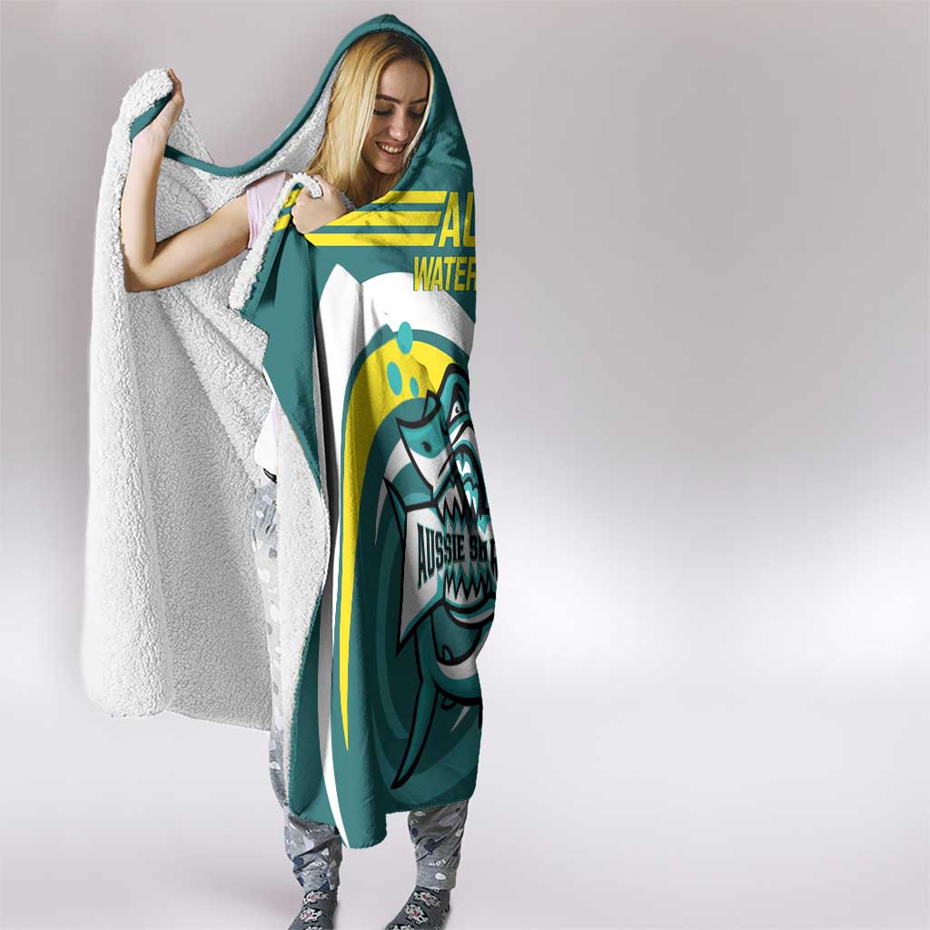 Custom Australia Water Polo 2024 Hooded Blanket Aussie Shark Sporty Version