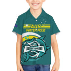 Custom Australia Water Polo 2024 Kid Hawaiian Shirt Aussie Shark Sporty Version