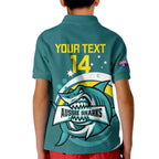 Custom Australia Water Polo 2024 Kid Polo Shirt Aussie Shark Sporty Version